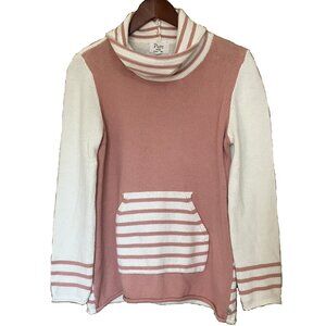 Pure Knits by Neon Buddha | 100% Cotton Pink/White Long Sleeve Pullover - Size M